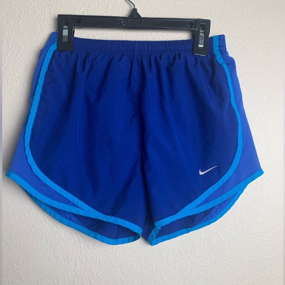 Nike Dri Fit‎ Women Size Large Black XS Blue Athletic Running Shorts